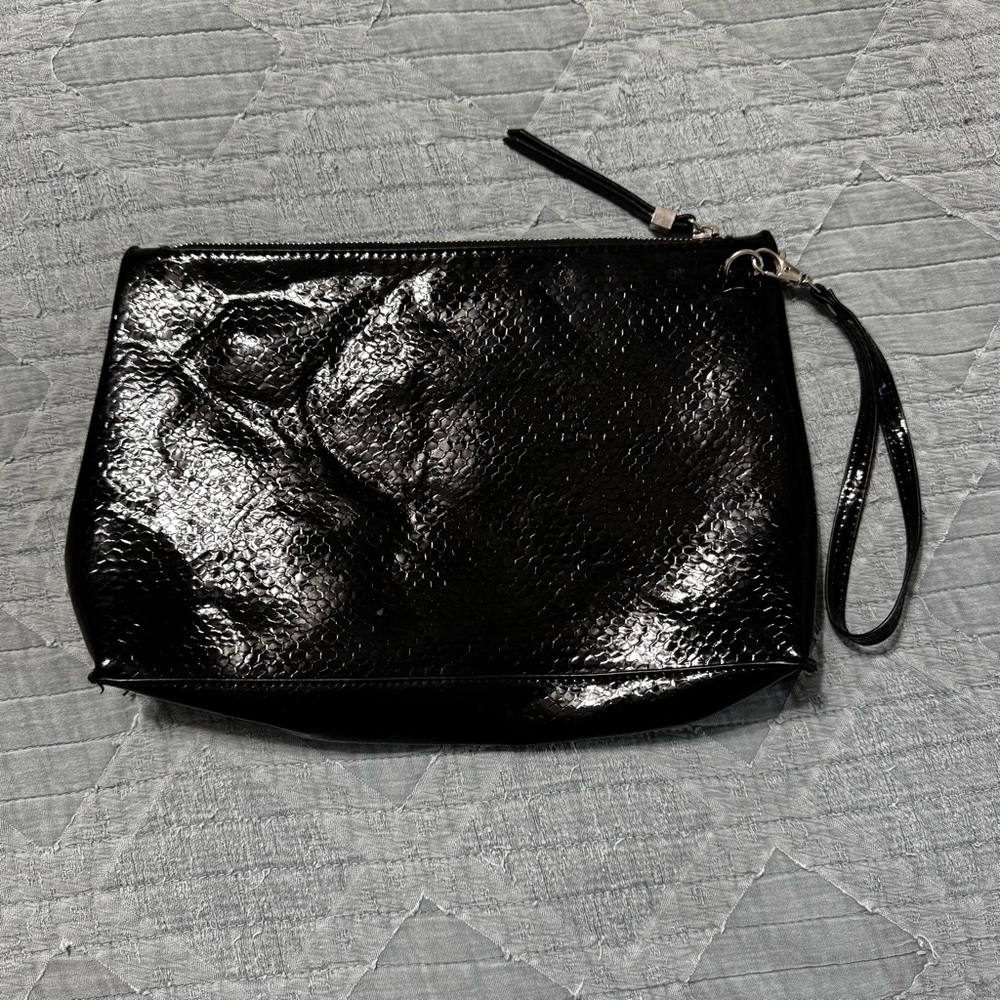 Stradivarius Patent Black Wristlet